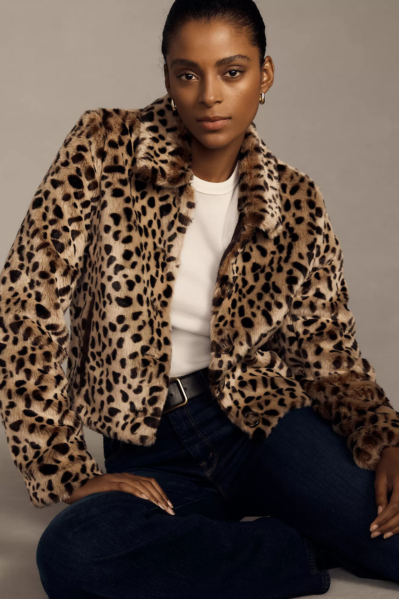 MOTHER The Pony Keg Cheetah Faux Fur Jacket | Anthropologie (US)