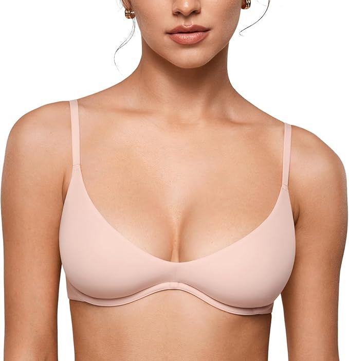 INLYRIC Women's Inbarely Plus Plunge Bra - Unlined Underwire Sexy Demi Balconette Bras | Amazon (US)