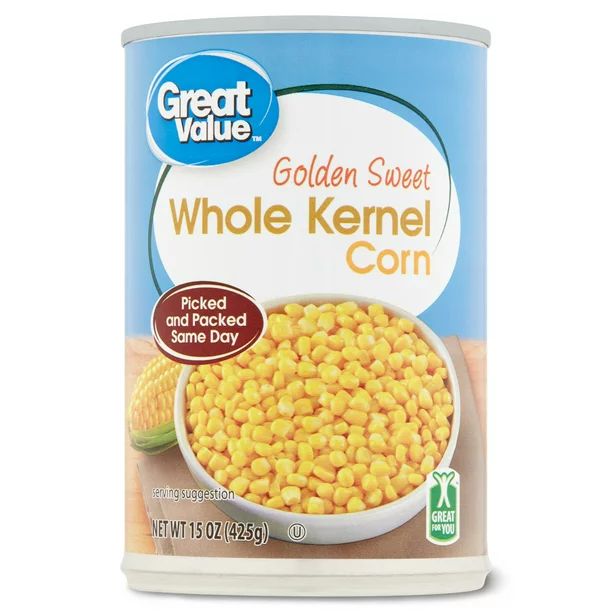 Great Value Whole Kernel Corn, Canned Vegetables, 14.5-15 oz - Walmart.com | Walmart (US)