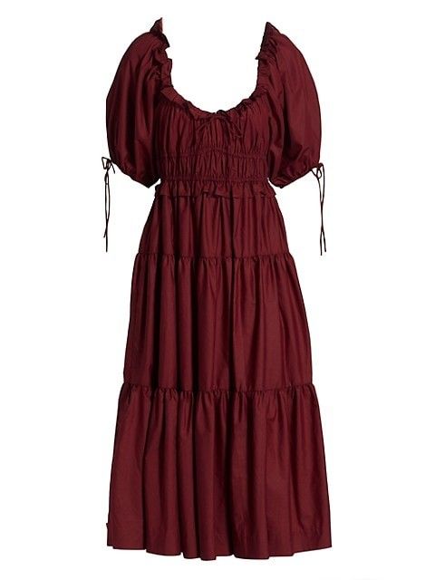 EN SAISON Puff Sleeve Tiered Cotton Midi-Dress - Fall Family Photoshoot | Saks Fifth Avenue
