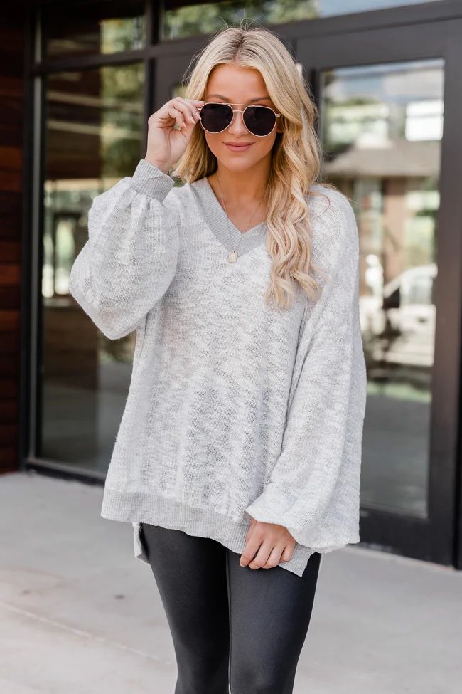 So Wonderful To Me Grey Pullover | The Pink Lily Boutique