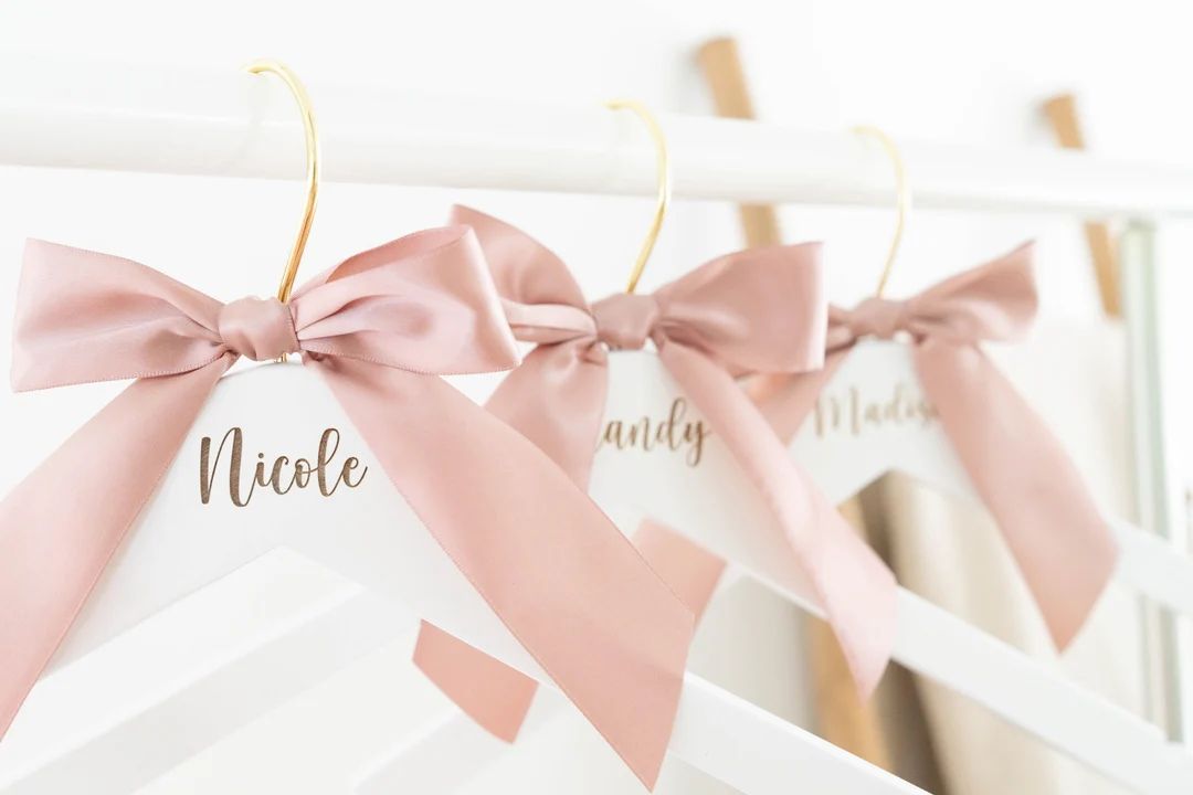 Personalized Bridesmaid Hangers, Wedding Hangers, Bride Hanger Personalized, Bridal Dress Hanger | Etsy (US)