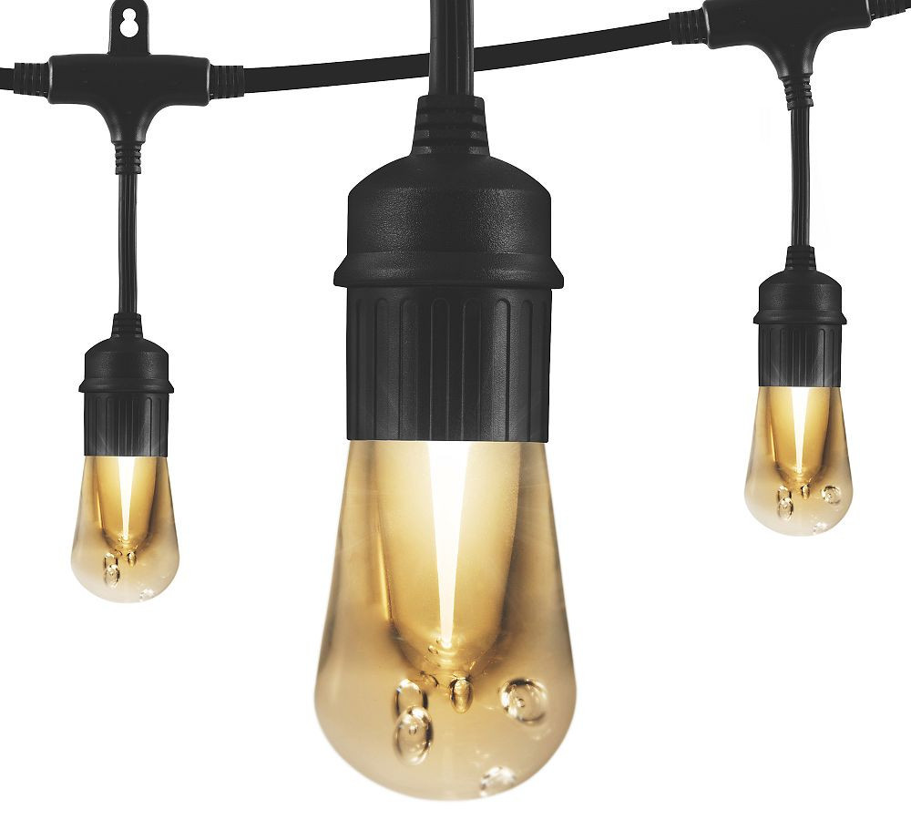 Outdoor LED String Lights - Black, 24' | Pottery Barn (US)
