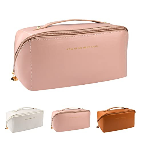 Large Capacity Makeup Bag,Large Capacity Makeup Bag Travel Cosmetic Bags for Women, Double Layere... | Amazon (US)