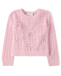 Toddler Girls Bow Sweater - pink | The Children's Place