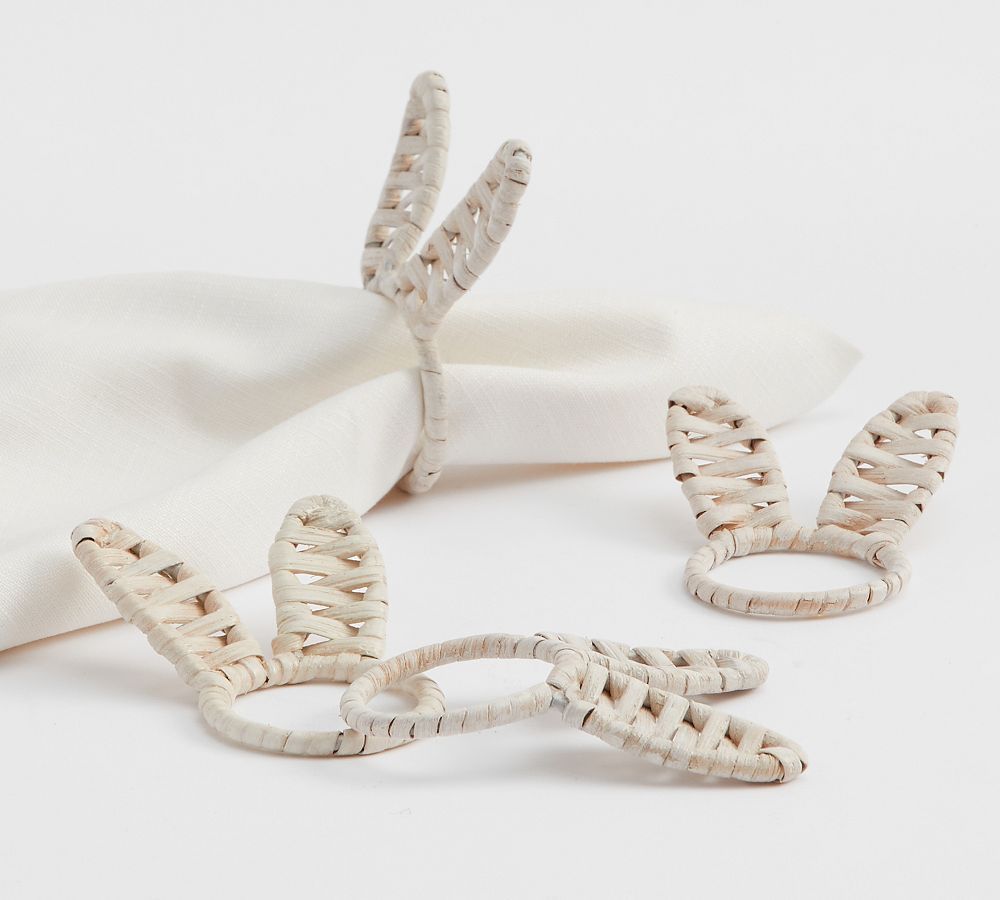 Bunny Ears Handwoven Napkin Rings - Set of 4 | Pottery Barn (US)