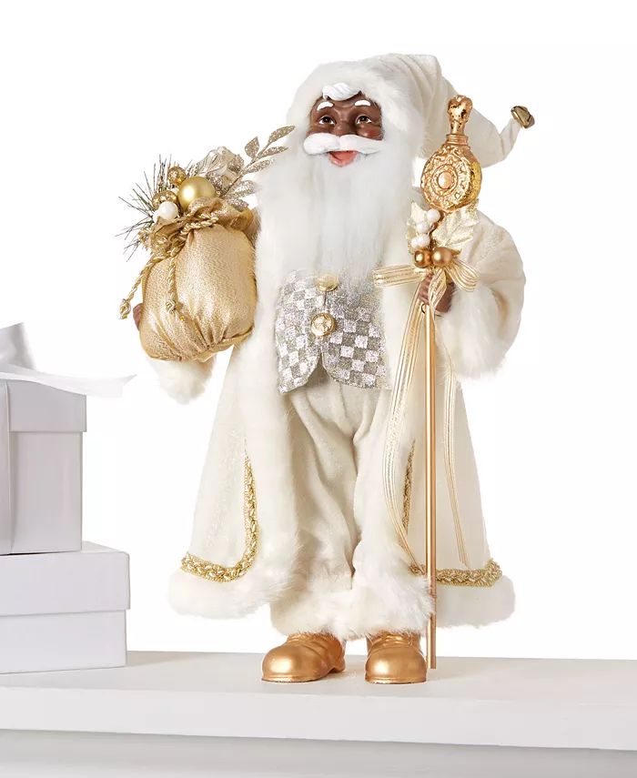 Ivory & Gold Santa Figurine with Gift Bag, Created for Macy's | Macy's