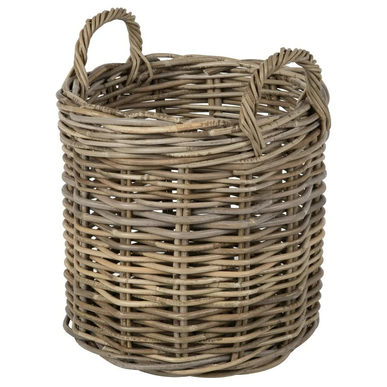 Kouboo Rattan Round Basket &, Nursery, Handwoven with Handles, Organizer, Indoor & Outdoor Plante... | Walmart (US)