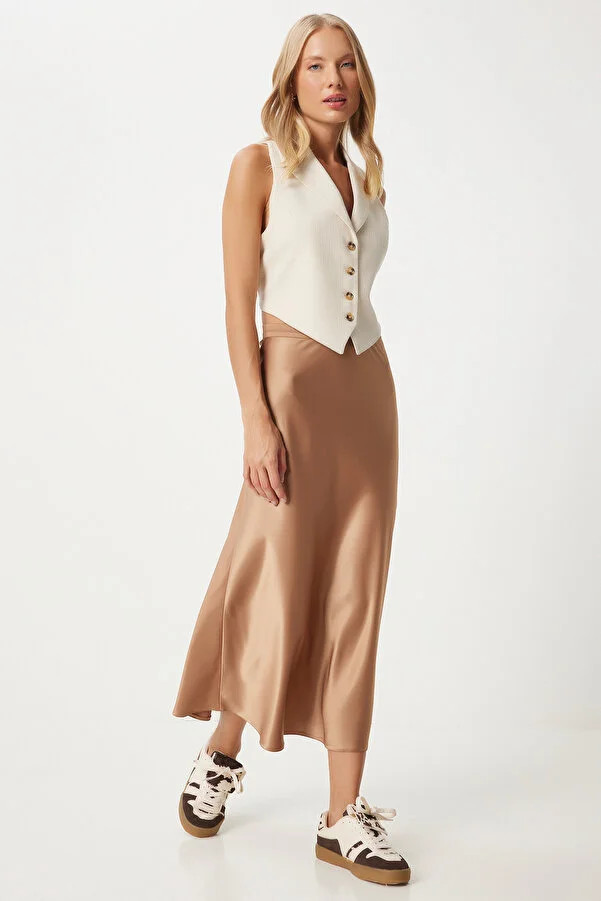 Happiness İstanbul Camel Satin Damenrock - FN03361 - Trendyol | Trendyol DE