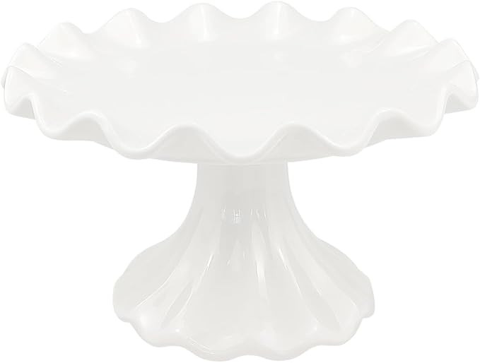 White Ceramic Cake Stand，Kitchen Décor Cake Pedestal Stand Dessert Display Tray Wedding Cake S... | Amazon (US)