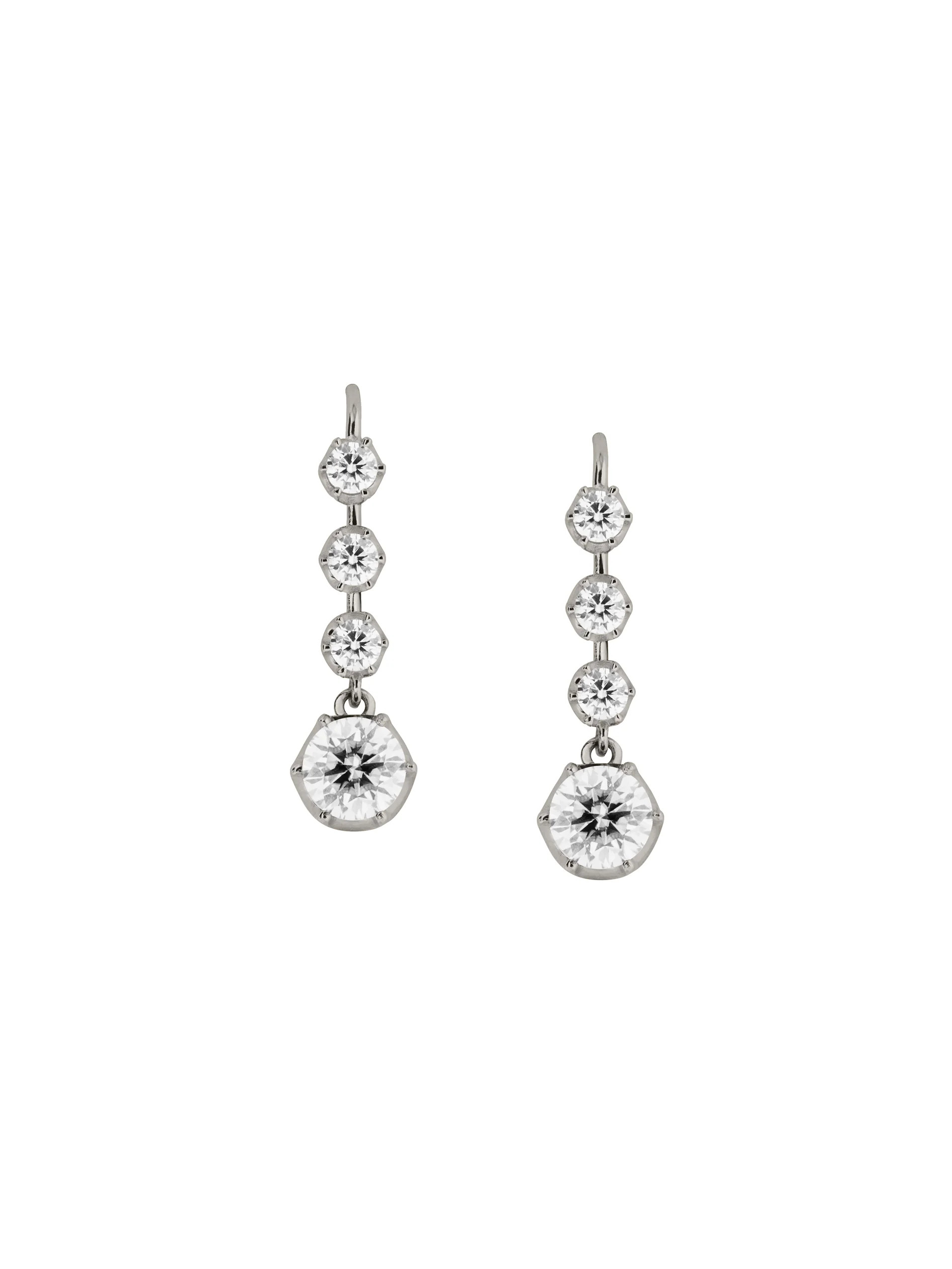 HENRIETTA 4-STONE DROP EARRINGS IN MOISSANITE | Dorsey