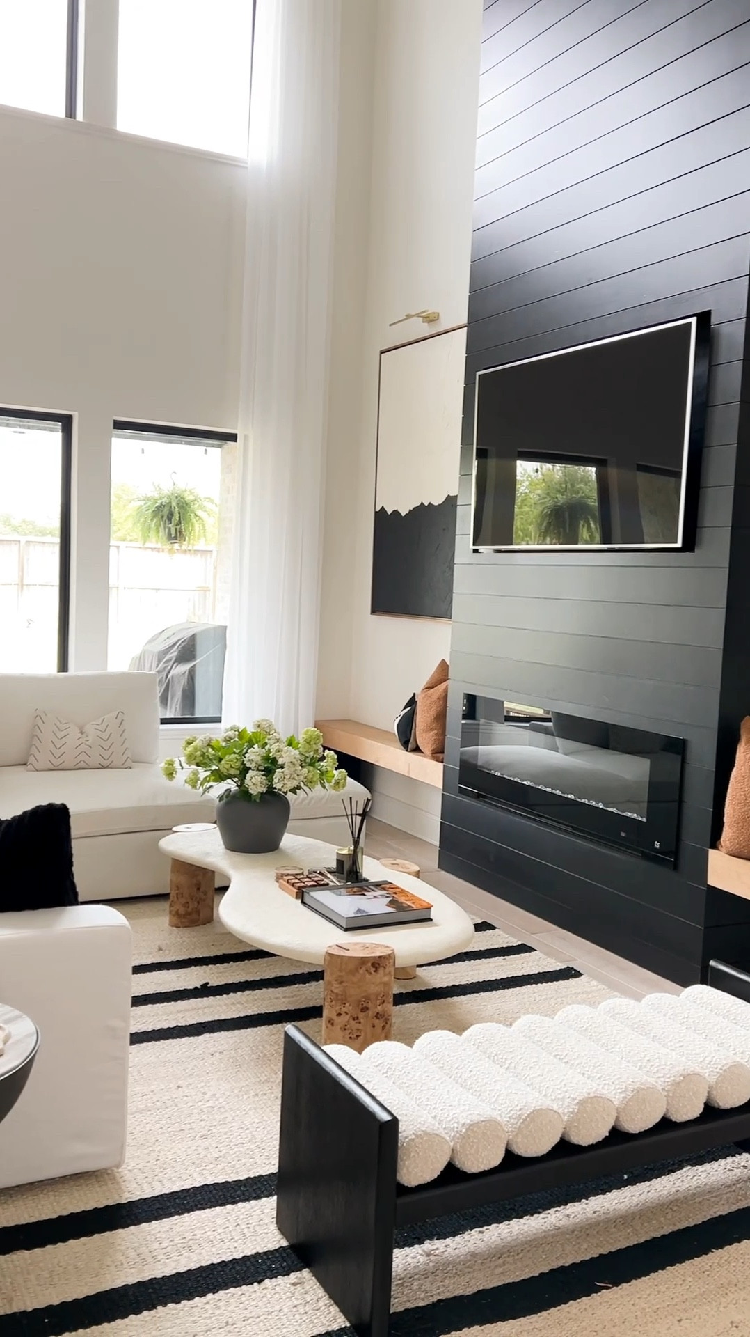 Our living room decor! Home decor. Coffee table decor. Accent table. Accent chairs. Accent bench. Modern home decor. 

#LTKfindsunder100 #LTKhome #LTKstyletip