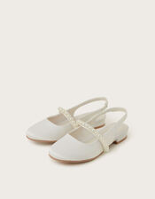 Pearl Strap Slingback Flats Ivory | Monsoon (UK)