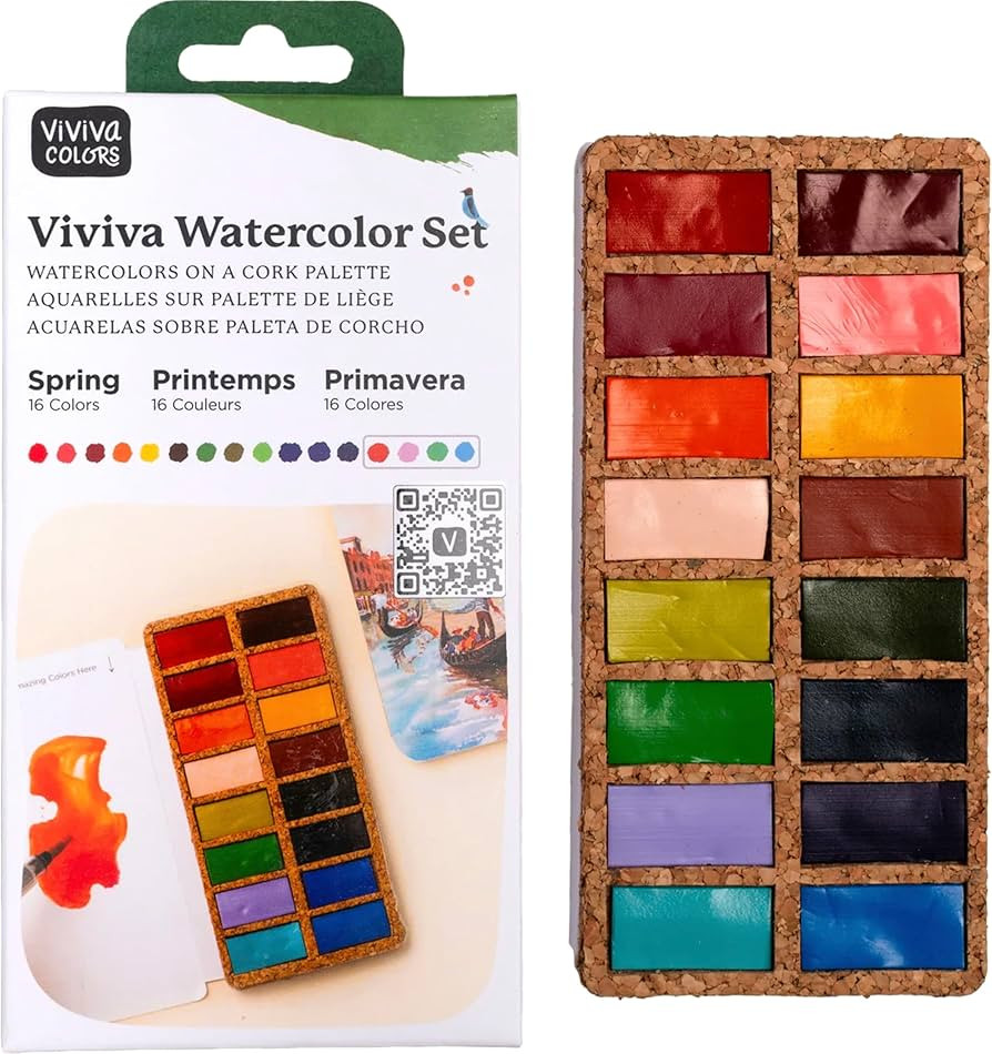 Viviva Colors Travel Watercolor Paint Set - Spring 16 Watercolor Paints for Adults Beginners, Art... | Amazon (US)