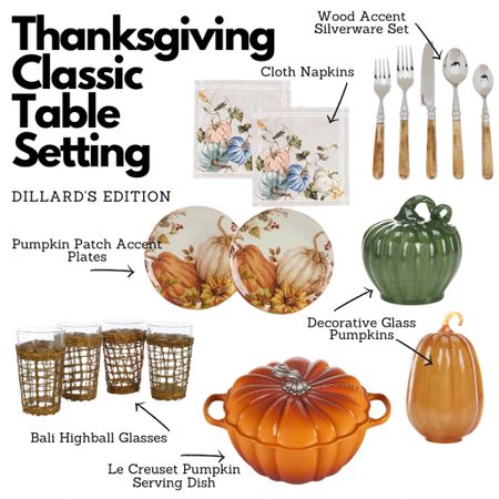 Get that classic thanksgiving look with some of my favorite Dillards finds! Those napkins, though 😍

Pumpkins | Thanksgiving Tablescape | glass pumpkins | thankful | table setting

#LTKhome #LTKSeasonal #LTKstyletip