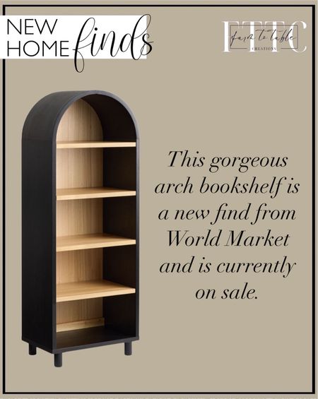 New Home Finds. Follow @farmtotablecreations on Instagram for more inspiration.

This beautiful arched bookshelf is a new World Market find and is currently on sale. Arched Bookshelf. Living Room Finds. Living Room Decor. Living Room Furniture  

#LTKSaleAlert #LTKHome #LTKStyleTip