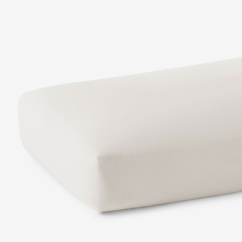 Solid  Garment Washed Cotton Percale Fitted Bed Sheet - Buff, Twin XL | The Company Store