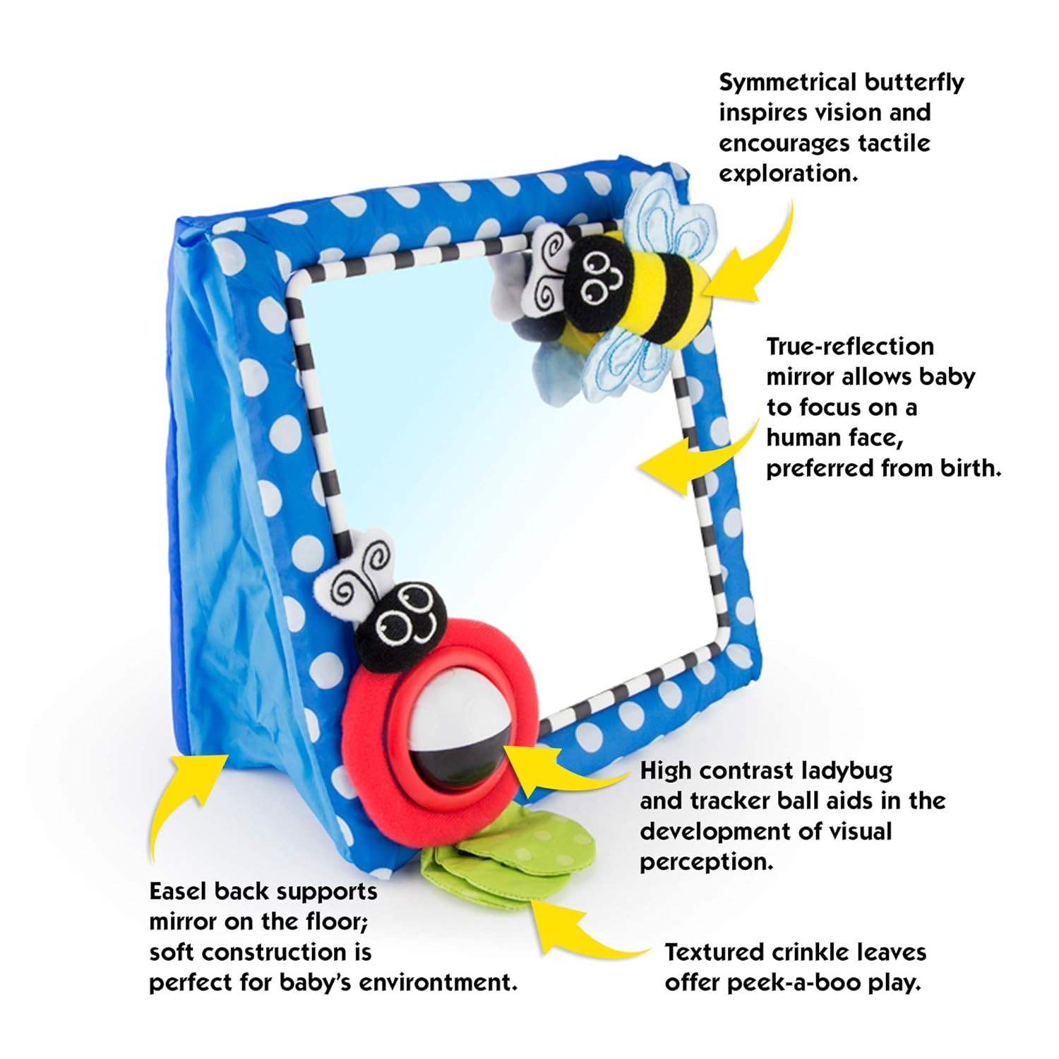 Sassy Tummy Time Floor Mirror | Developmental Baby Toy | Newborn Essential for Tummy Time | Great... | Amazon (US)