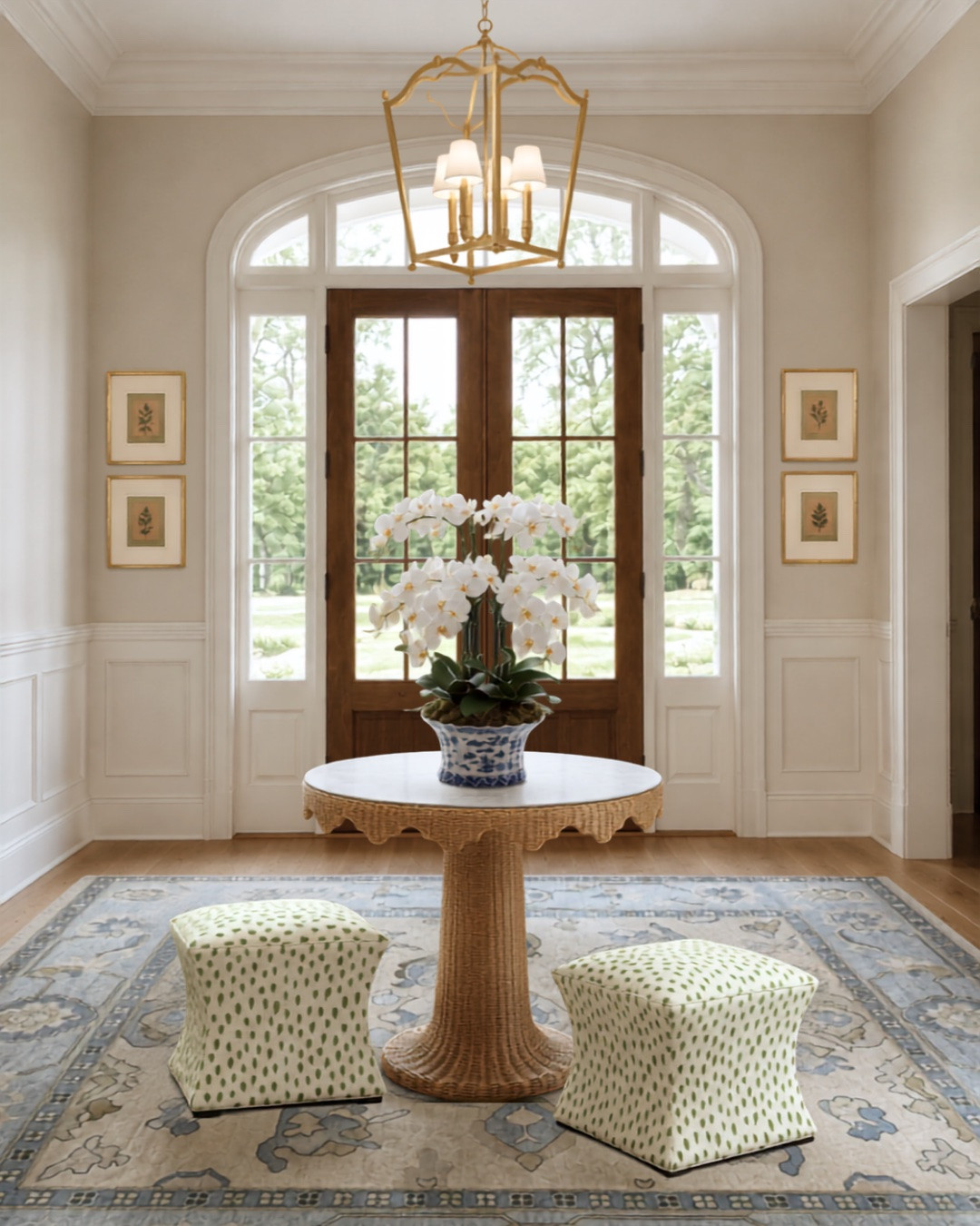 A first impression that feels collected, classic, and completely at home. Rooted in Southern style with just a touch of whimsy, this entry offers a timeless welcome. 

This stunning rug "Chandler" is from @southernrugstx. It anchors the foyer and adds the perfect finishing touch. 

Swipe to see how ChatGPT turned this entryway mood board into reality. 

Grandmillennial entry ideas | timeless foyer decor | grandmillennial entry inspo | traditional foyer style | Classic entryway design

#LTKHome #LTKSaleAlert