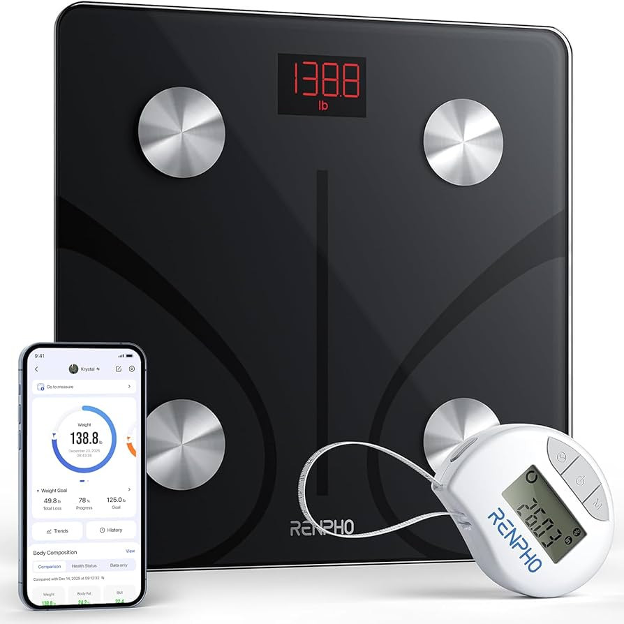 RENPHO Smart Scale with Tape Measure for Body Measuring, Weight Loss | Amazon (US)