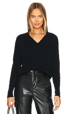 One Grey Day Sterling V Neck Henley in Black from Revolve.com | Revolve Clothing (Global)