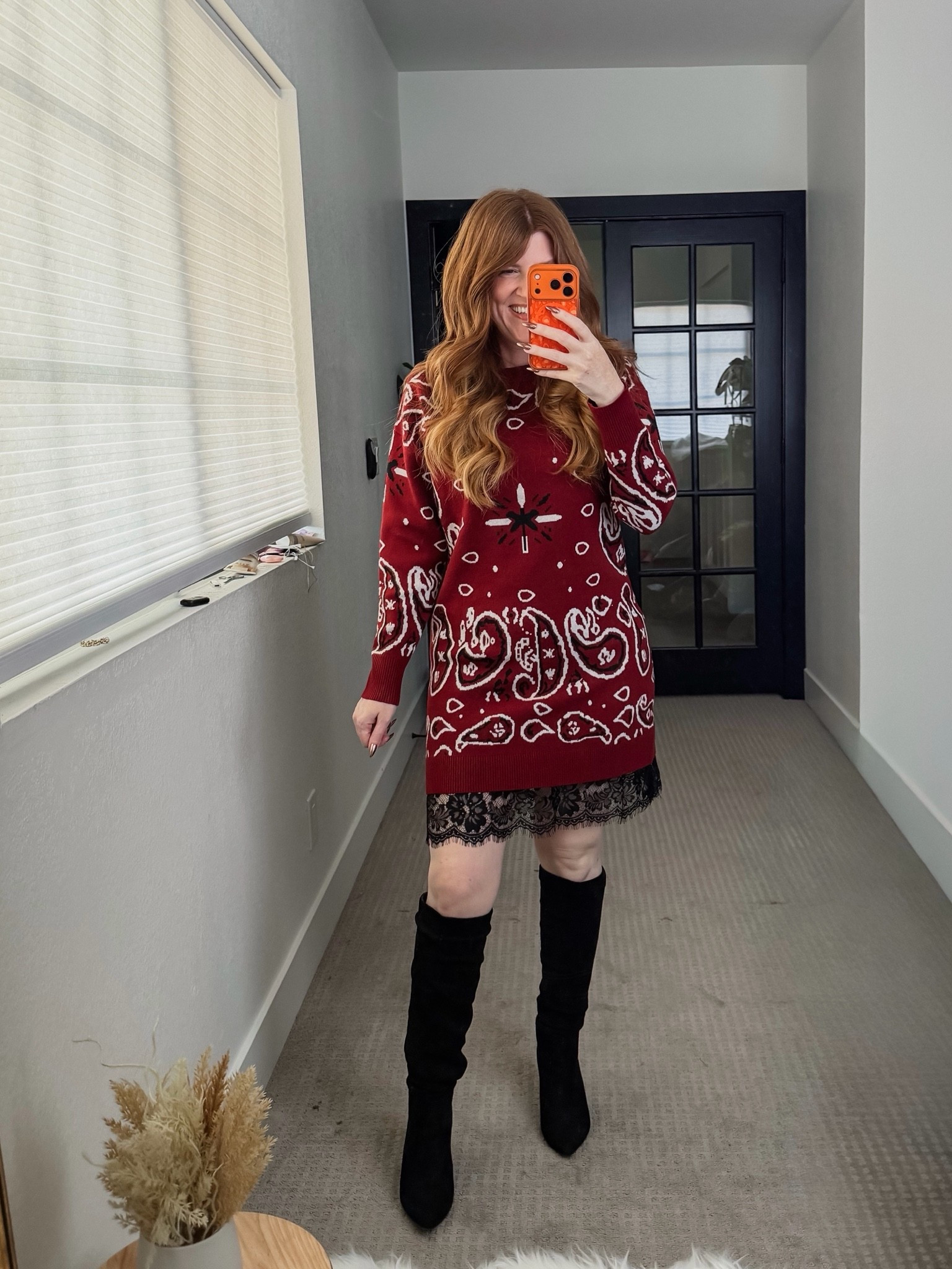 Sweater dress with lace trim. Size small. 

Fall outfit

#LTKootd #LTKPetite #LTKSeasonal