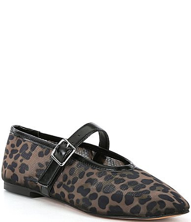 Steve Madden Dreaming Leopard Mesh Mary Jane Ballet Flats - 11 | Dillard's