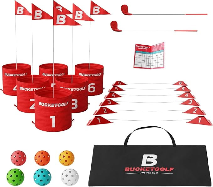 bucketgolf Game 6 Hole Bundle with Clubs - The Best Backyard Golf Game for All Ages and Levels Ad... | Amazon (US)
