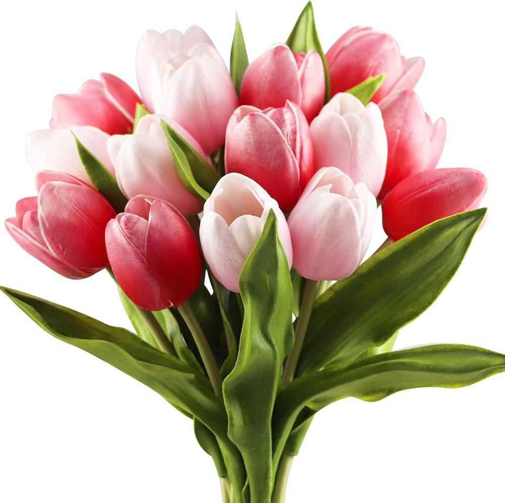 Buart Artificial Tulip in Bulk for Home Kitchen Wedding Bridal Bouquet,Fake Flowers for Valentine... | Amazon (US)