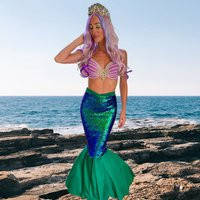 Mermaid Costume Women Green Sequin Halloween Tail | Etsy (US)