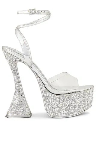 x REVOLVE Beverly Platform Heel in Silver | Revolve Clothing (Global)