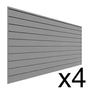Proslat 96 in. H x 48 in. W (128 sq. ft.) PVC Slat Wall Panel Set Light Gray (4 panel pack) P8840... | The Home Depot