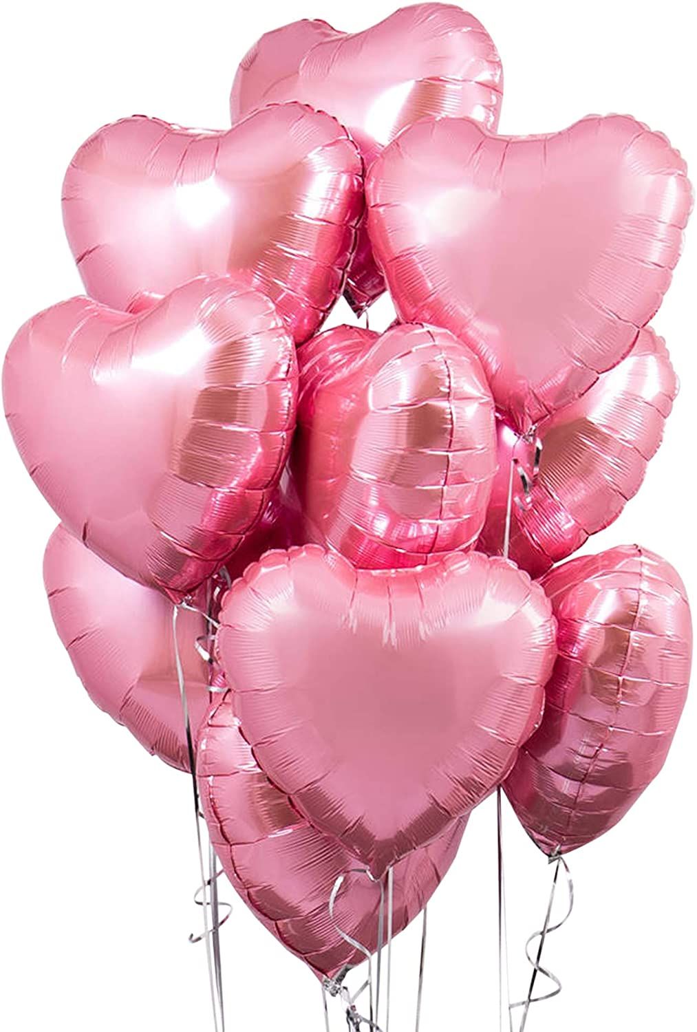 Katchon, Light Pink Heart Balloons -18 Inch, Pack of 10 | Heart Shaped Balloons | Pink Heart Ball... | Amazon (US)