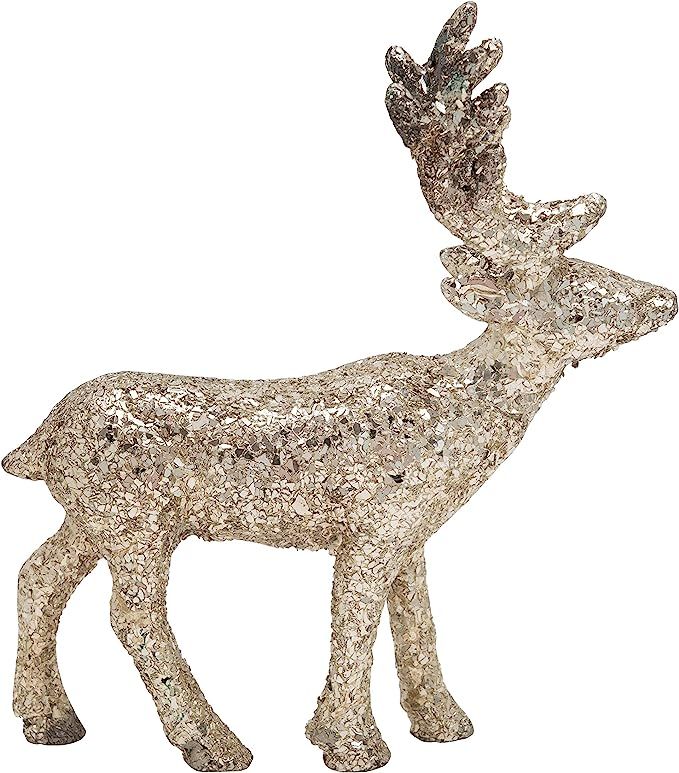 Creative Co-Op 8-1/2"L x 1-1/2"W x 9-3/4"H Cast Metal Deer w/Silver Mica Flakes Figures and Figur... | Amazon (US)