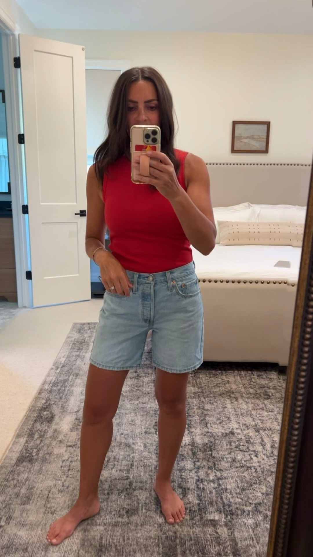 The best tank for the summer. Built in bra with a bit of padding. No bra required! It was so cheap too. 
Favorite denim shorts are Levi brand that I grabbed on Amazon!

#LTKgrwm #LTKmomlife #LTKootd