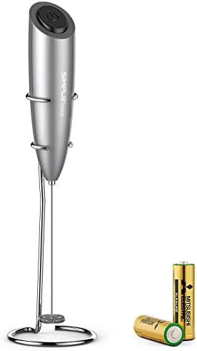 SIMPLETASTE Milk Frother Battery Operated Electric Foam Maker, Drink Mixer with Stainless Steel W... | Amazon (US)