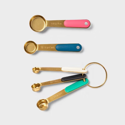 5pc Metal Measuring Spoon Set Gold - Tabitha Brown for Target: Stainless Steel, Dishwasher-Safe, Kitchen Collection | Target