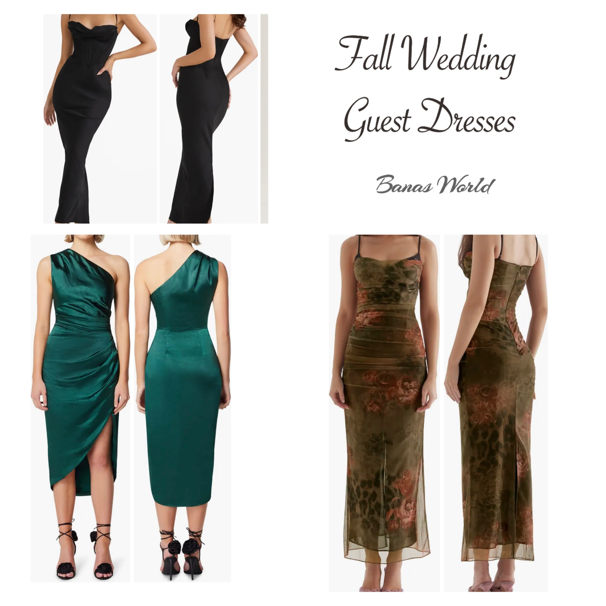 Fall Wedding guest dresses 
Black long evening dress
Green midi one shoulder dress
Olive fall wedding guest dress 

#LTKsalealert #LTKwedding #LTKSeasonal