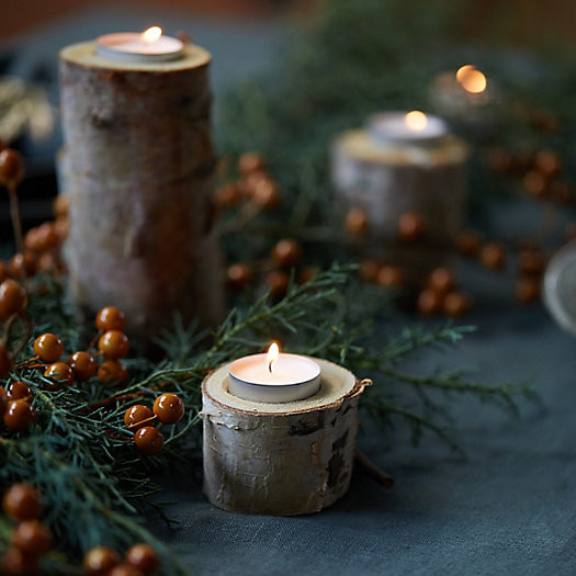 Birch Tea Light Holders, Small Set of 12 | Terrain