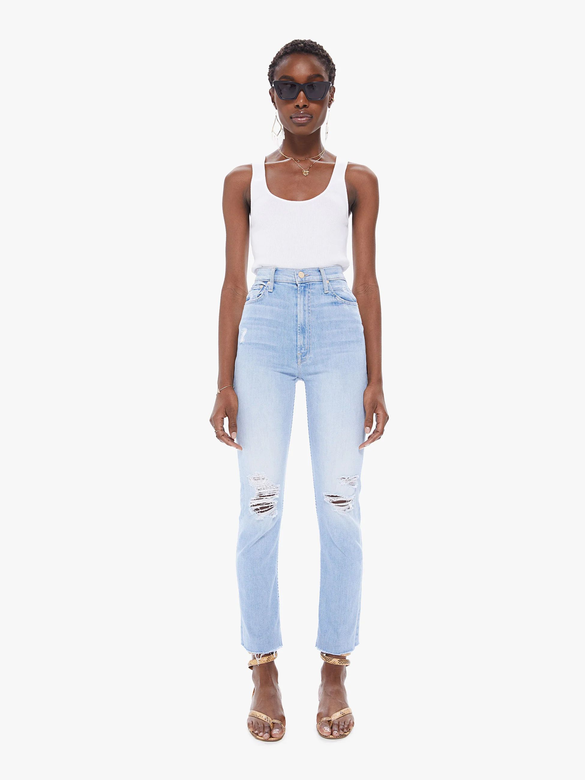 High Waisted Rider Ankle Fray | Mother Denim