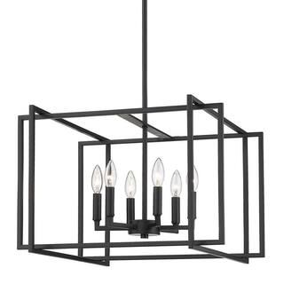 Tribeca 6-Light Black with Black Accents Chandelier | The Home Depot