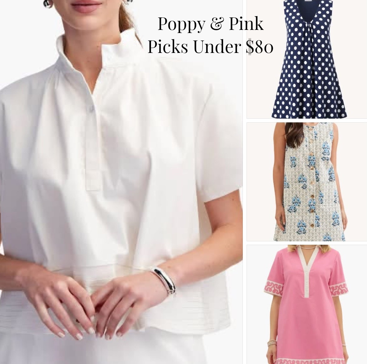 So many classic pieces under $80 from a new to me brand, Poppy & Pink!