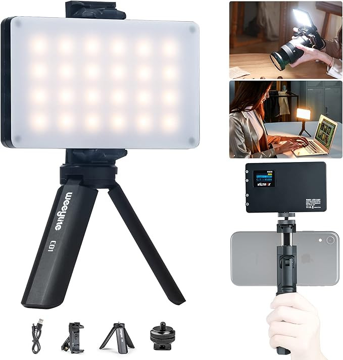 VILTROX LED On Camera Video Light, Video Conference Lighting Kit with Mini Tripod, Pocket Photo L... | Amazon (US)