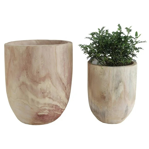 3R Studios Paulownia Wood Pots - Set of 2 | Walmart (US)