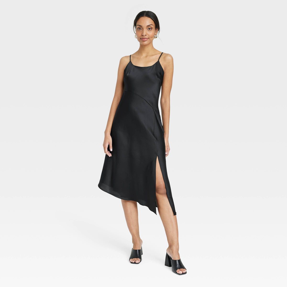 Women's Asymmetrical Midi Slip Dress - A New Day™ Pink L | Target
