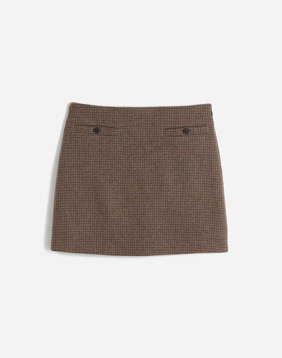 Wool-Blend Mini Skirt in Check | Madewell