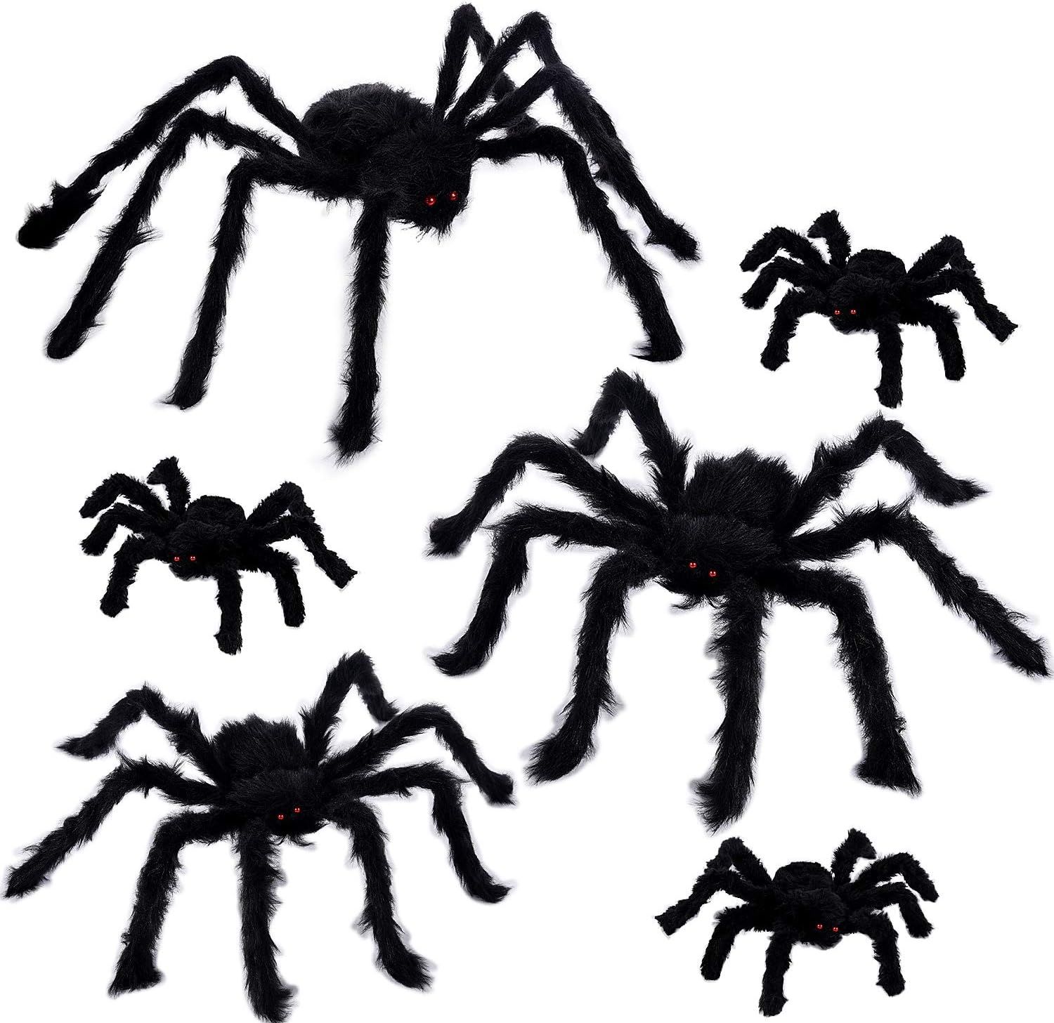 Joyjoz 6 PCS Halloween Giant Large Big Spiders Set with Red Eyes for Hallo, Realistic Hair Hallow... | Amazon (US)