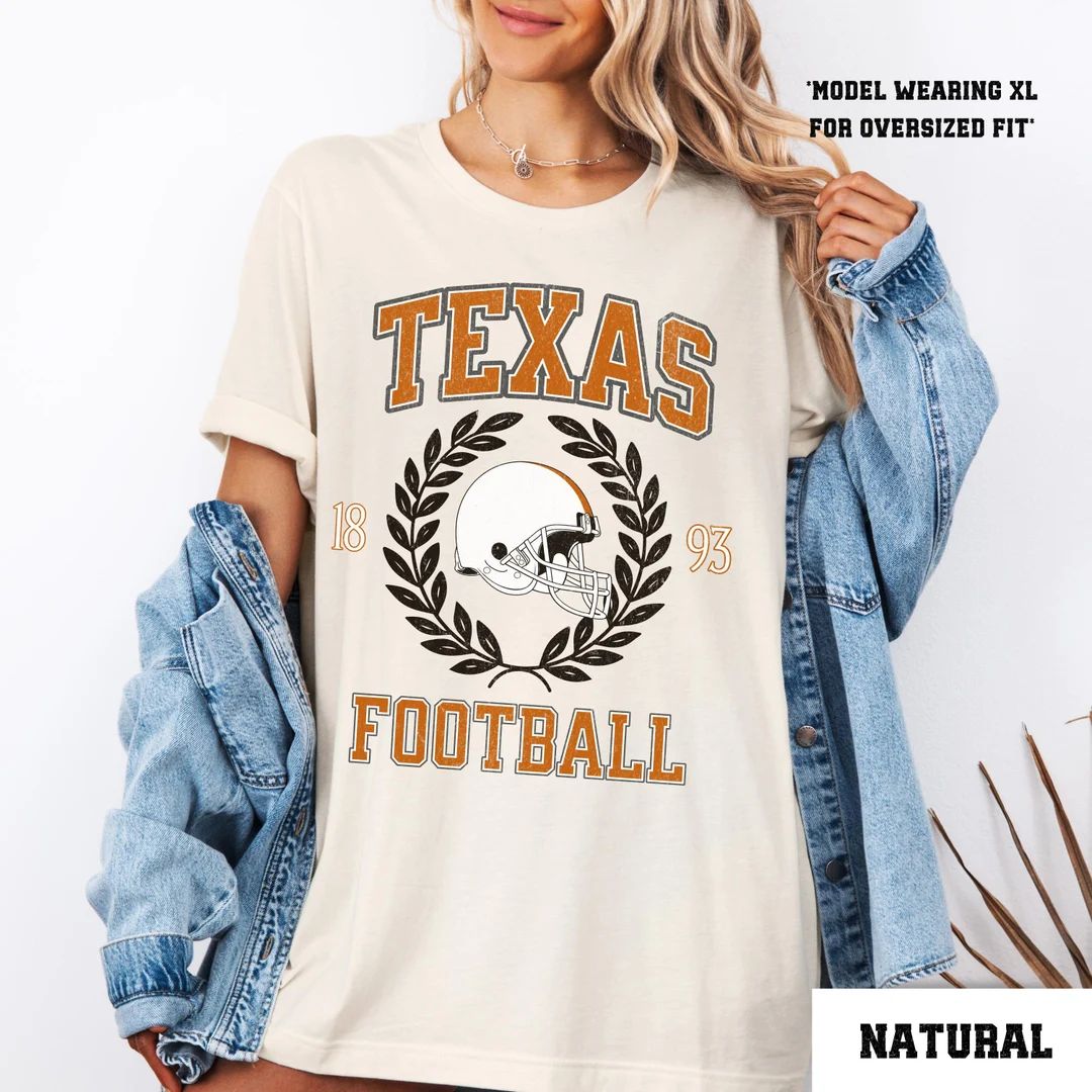 Texas Football Sweatshirt, Comfort Colors Texas, College Game Day Shirt, Texas Shirt, Texas Coque... | Etsy (US)