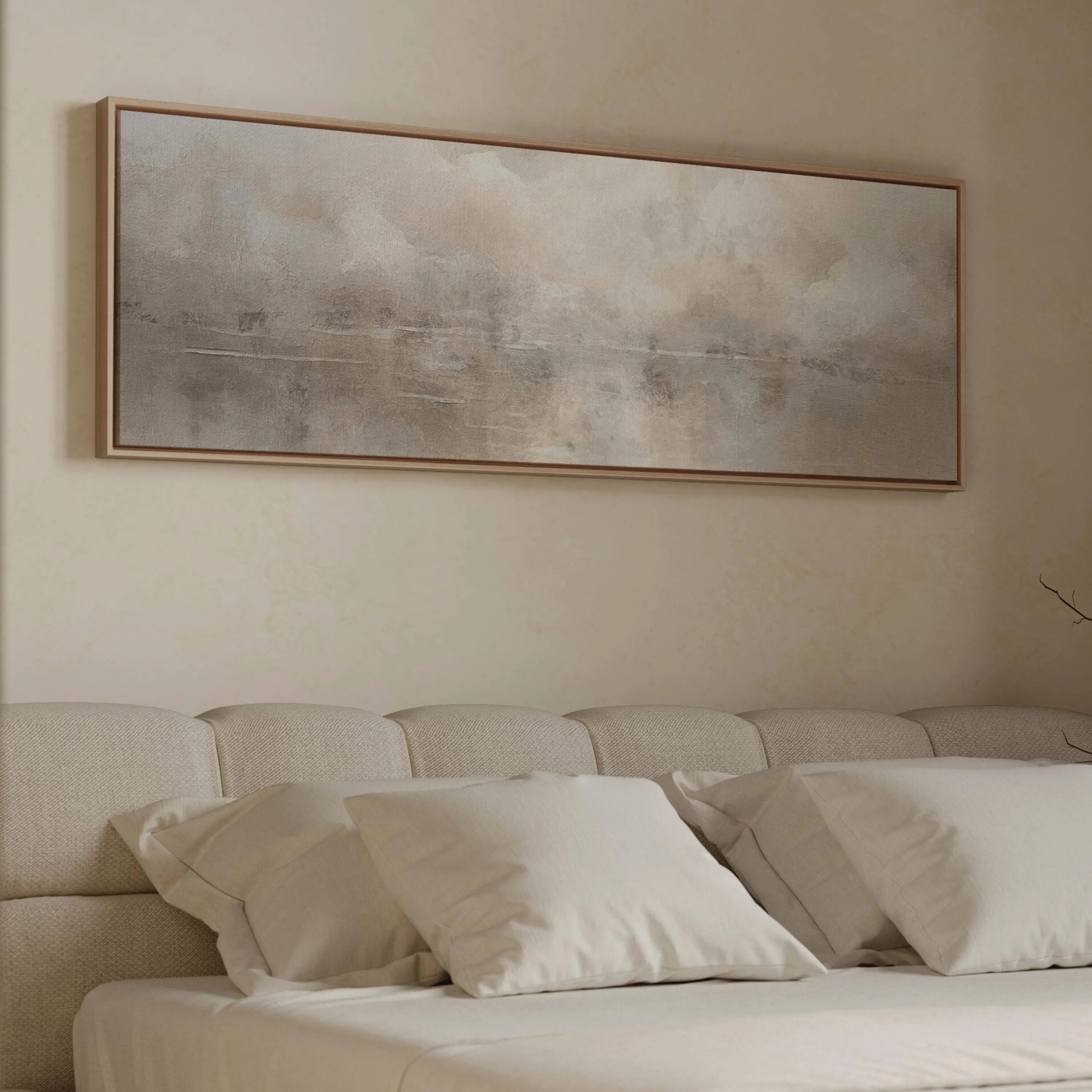 Neutral Vintage Landscape Wall Art, Horizontal Wall Art, Wide Minimalist Panoramic Art, Large Living Room Decor, Home Sign, Cloud Art | Etsy (Global)