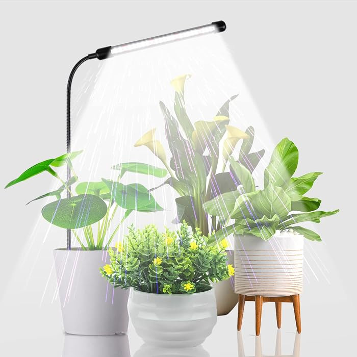 Grow Light for Indoor Plants Growing, 6000K Full Spectrum Gooseneck Plant Lamp for Seedings Succu... | Amazon (US)
